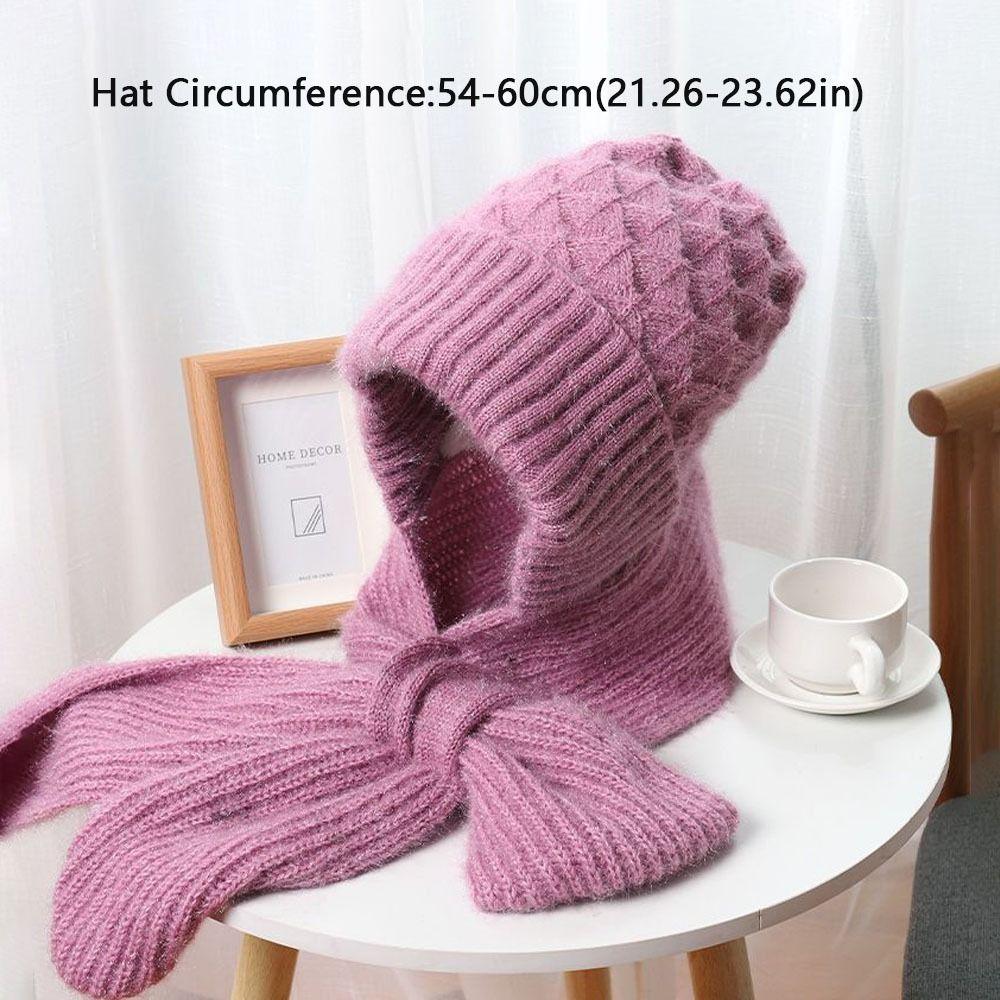 Neck Warmer Winter Integrated Cap Scarf Thickened Scarf Set Hooded Ear Protection Hat Cycling