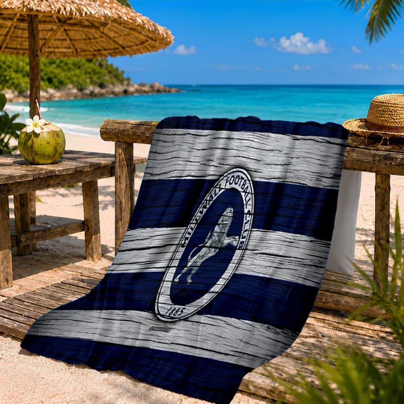 Millwall Fc Crest Design Beach Towel Microfiber Beach Towel, Lightweight and Quick-Dry, for Summer Travel, Swimming Pool Fan Birthday Gift