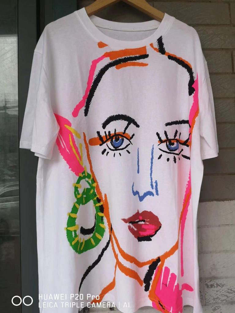 Women's 2022 Summer Fashion Printed Round Neck Short-Sleeve T-Shirt