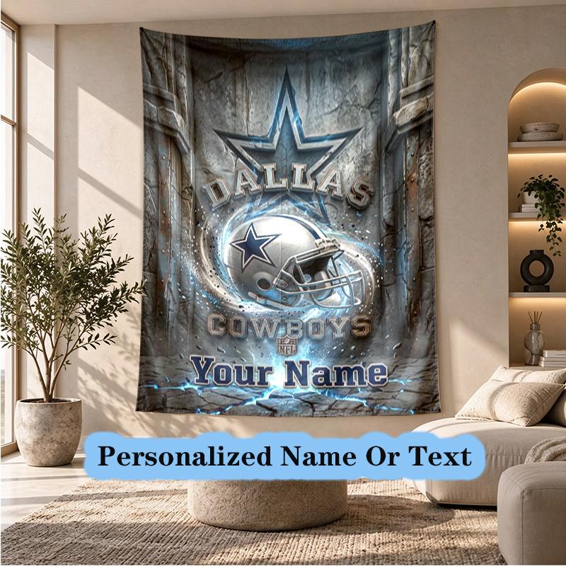 Wall Hanging Tapestry With Custom Name & Text, "Titanic Power" Decorative Tapestry For Bedroom