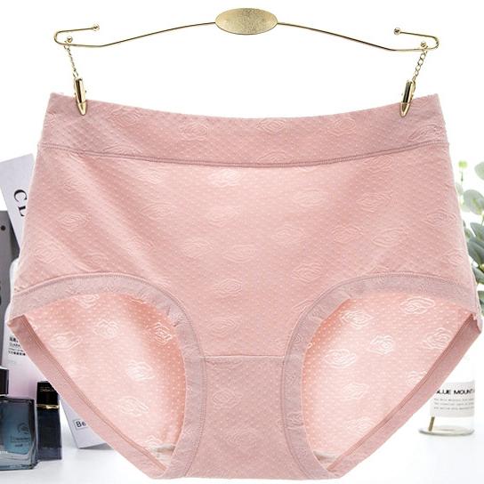 Розовое жаккардовое нижнее белье из модального хлопка, женские трусики со средней талией, дышащие, подтягивающие бедра, подтягивающие живот, одноцветные, удобные трусики больших размеров