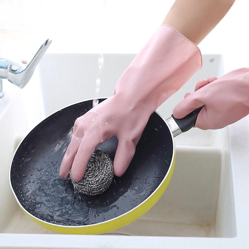 3342 Kitchen Dishwashing Gloves Thickened Durable Waterproof Cleaning Housework Women'S Laundry Latex Rubber Gloves