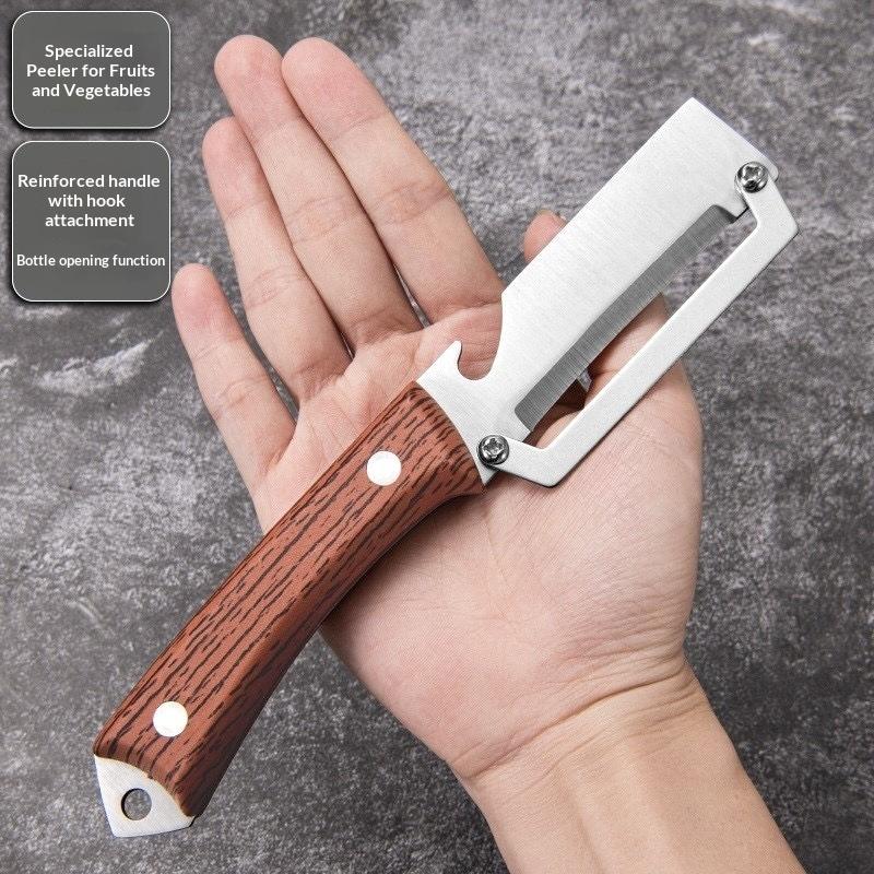 Stainless Steel Flat Edge Vegetable Peeler Potato Slicer Knife Easy Grip Handle Melon Grater for Quick Fruit Prep