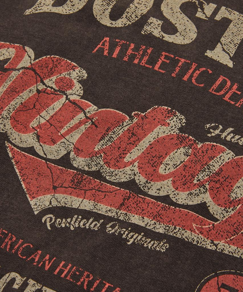 PENFIELD Boston Надпись Винтажный Графический Футболка-Рингер С коротким рукавом Коричневый_Fs2Kt72U