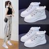 Velcro High-top Shoes Women's Spring New Student Versatile Little White Shoes Non-slip Korean Version of Sports and Leisure Shoes