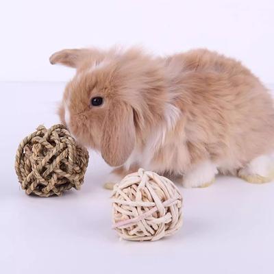 2 шт. Игровые шарики для мелких животных, катание, активные, жевательные игрушки, грызуны, лакомства для кроликов, морских свинок, шиншилл, кроликов, натуральные шарики