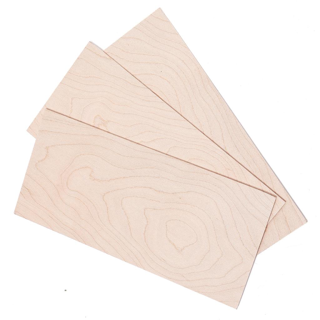 Muspor 3 Pcs Guitar Head Veneer Guitar Veneer Guitar Head Plate Neck Shims Maple Wooden Guitar Headplate DIY