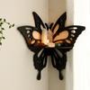 Black Wooden Butterfly Crystal Wall Storage Rack