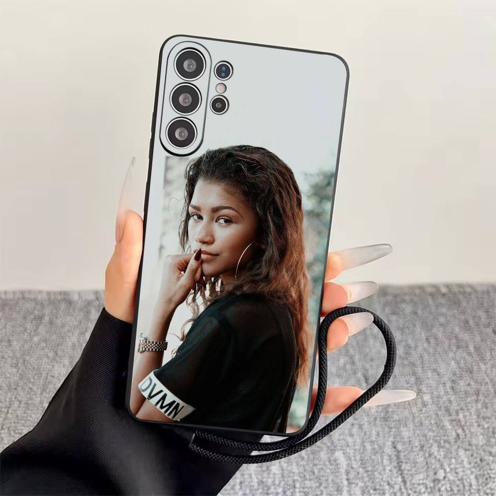 Чехол для телефона Z-Zendaya Черный Силиконовый Мягкий Для Samsung S25,S24,S21,S22,S23,S30,Ultra,S20,Plus,Fe,Lite