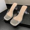 Summer Women Pumps Sandals PVC Jelly Slippers Open Toe High Heels Women Transparent Perspex Slippers Shoes Heel Clear Sandals