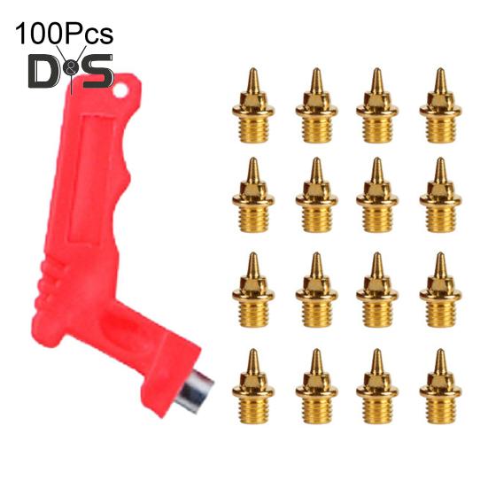 100 шт. шипов для беговых лыж из углеродистой стали, шипы для беговых и кроссовых кроссовок с ключом для шипов для спринтерских спортивных кроссовок