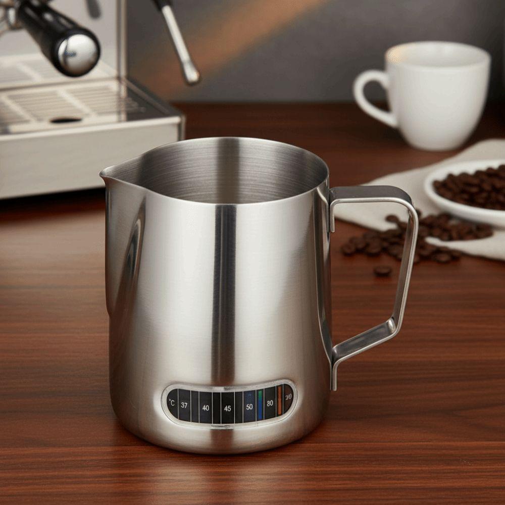 Accurate Scale Coffee Milk Frothing Pitcher Temperature Sensing Milk Frother Jug Espresso Making