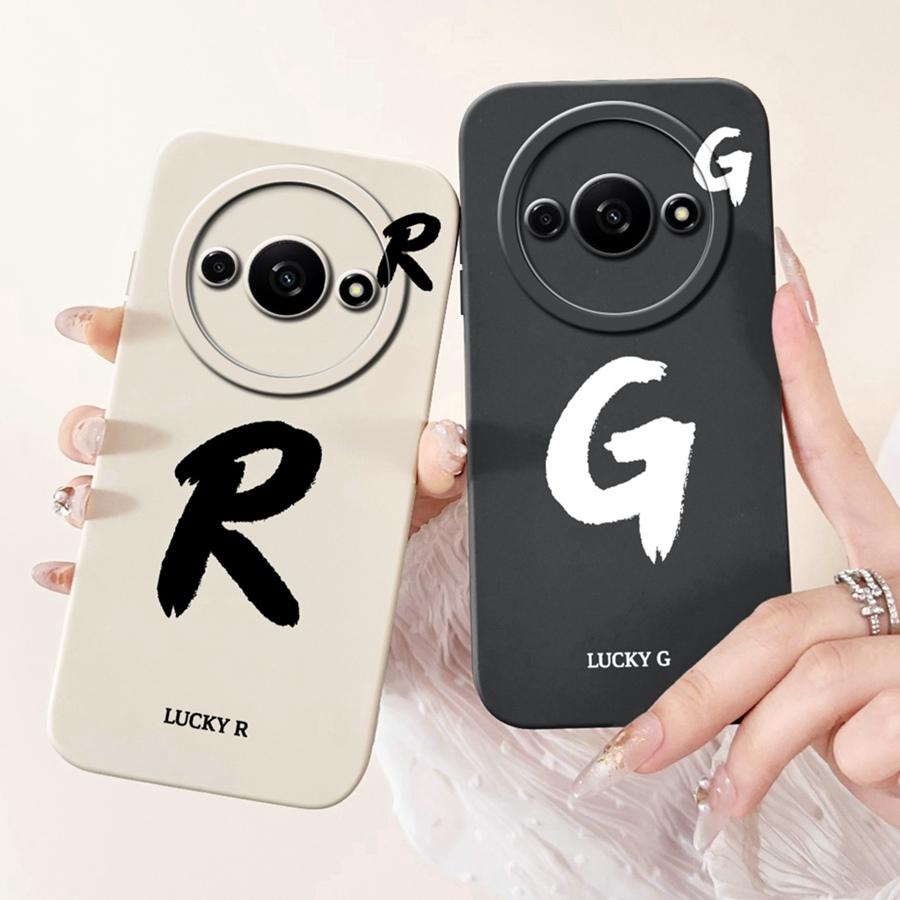 Для Xiaomi Redmi A3 Задняя крышка Популярный Защита с буквами Мягкий силикон Чехлы для телефона Для RedmiA3 A 3 4G Xiaomi Poco C61 Funda