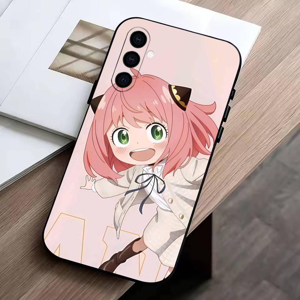 Cute Cute Anya Phone Case For Samsung Galaxy A73,A72,A71,A70,A53,A52,A51,Soft Silicone Black Cover