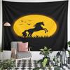Wild Horse Silhouette Under Full Moon Pattern Wall Hanging Tapestry Decorative Tapestry Home Decor for Bedroom and Living Room
