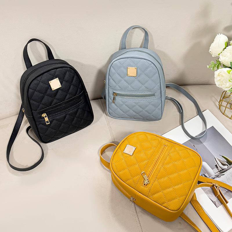 Рюкзак с ромбовидным узором личи Новая маленькая школьная сумка Новый рюкзак Женский