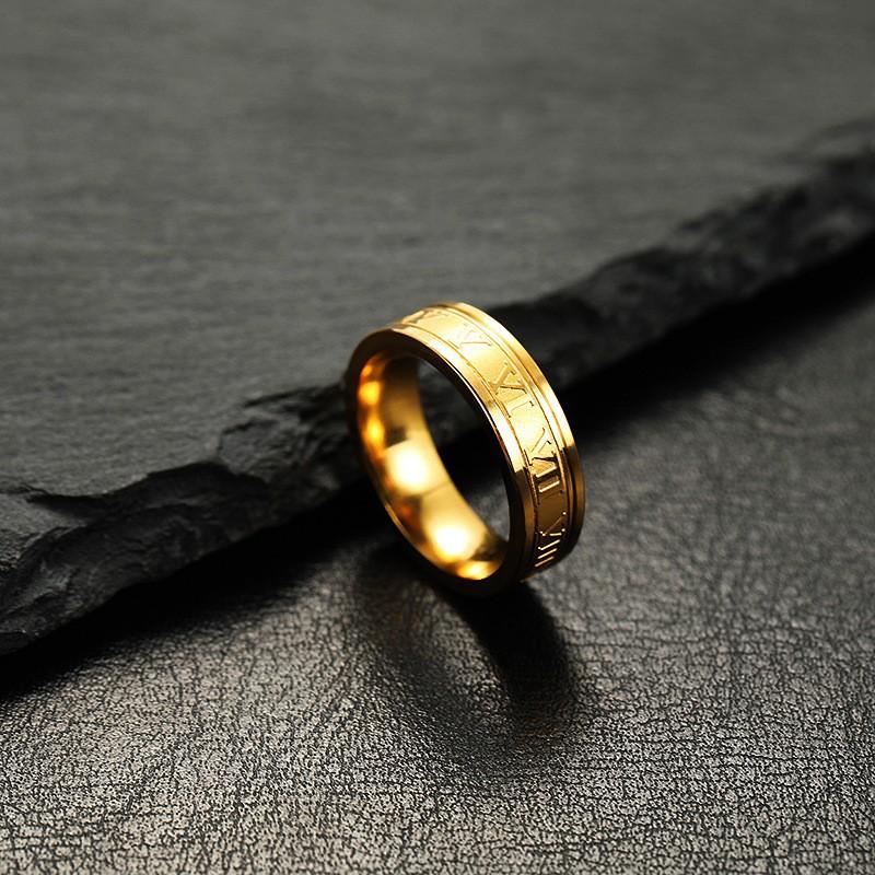 Новое кольцо из титановой стали, литое, трехмерное, мужское кольцо, простое, с позолотой 18 карат, набор украшений из нержавеющей стали, фабрика