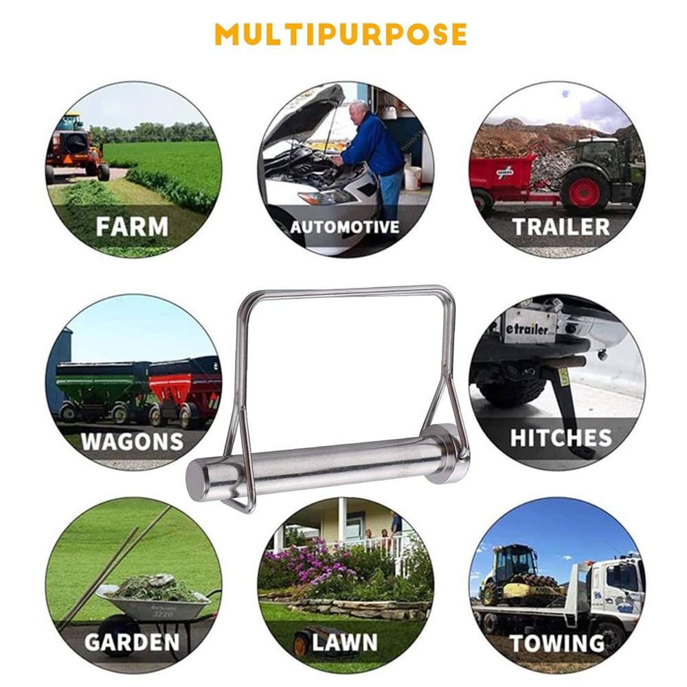 10 шт. Большой штифт сцепного устройства прицепа Сверхпрочный штифт сцепного устройства прицепа Предохранительный стопорный штифт 5/16 X 2-3/4 (8X70MM)