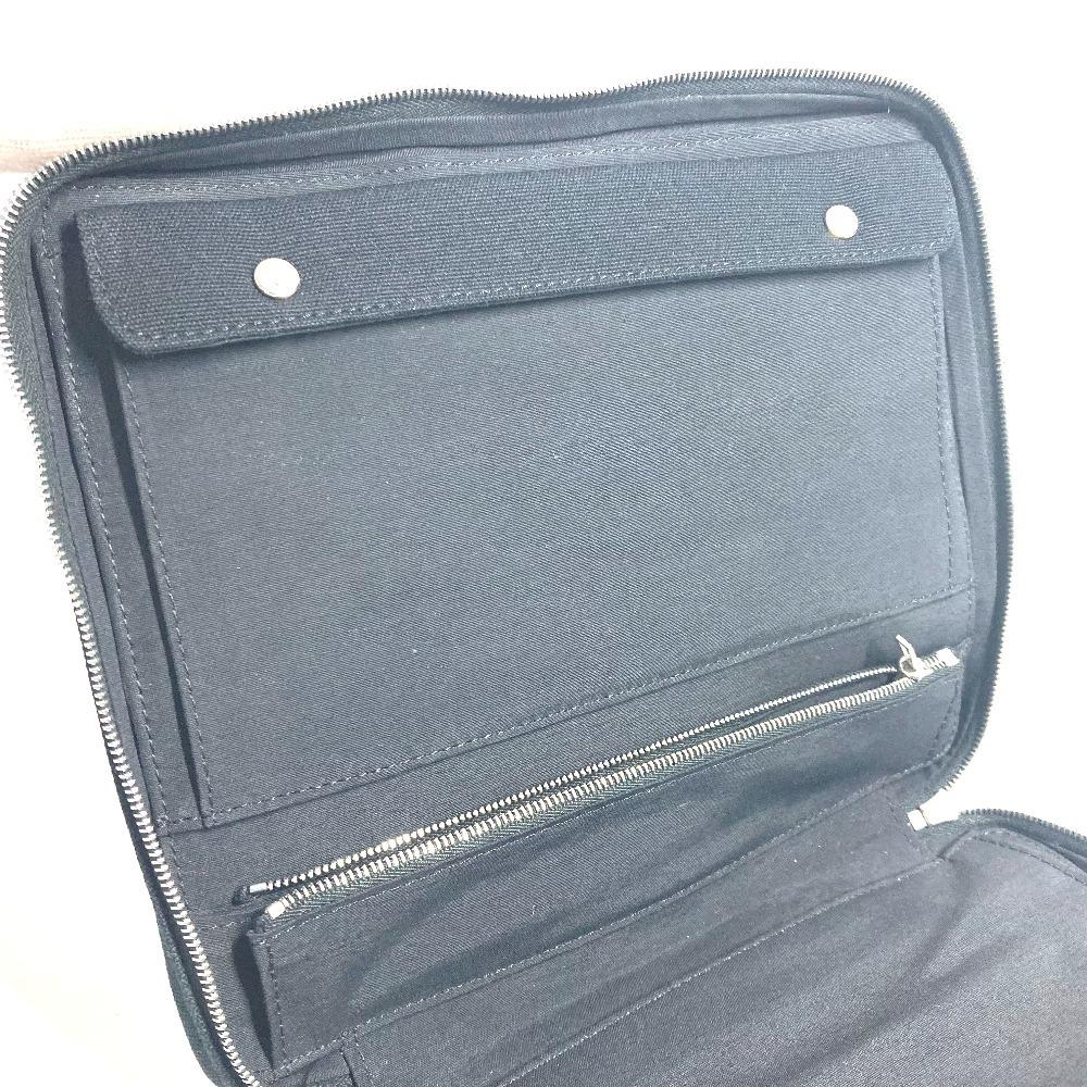 HERMES Fourre Tout Multi-pouch Makeup pouch Jewelry case Pouch cotton Black