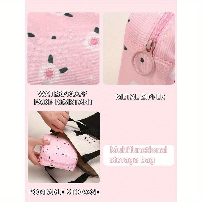 1 шт. Милая мультяшная многоцелевая водонепроницаемая сумка для хранения - Большая вместимость, сумка для хранения гигиенических прокладок, косметичка, студенческие дорожные принадлежности