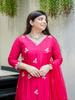 Women Pink Embroidered Kurta Set with Dupatta – Festive Ethnic Party Wear