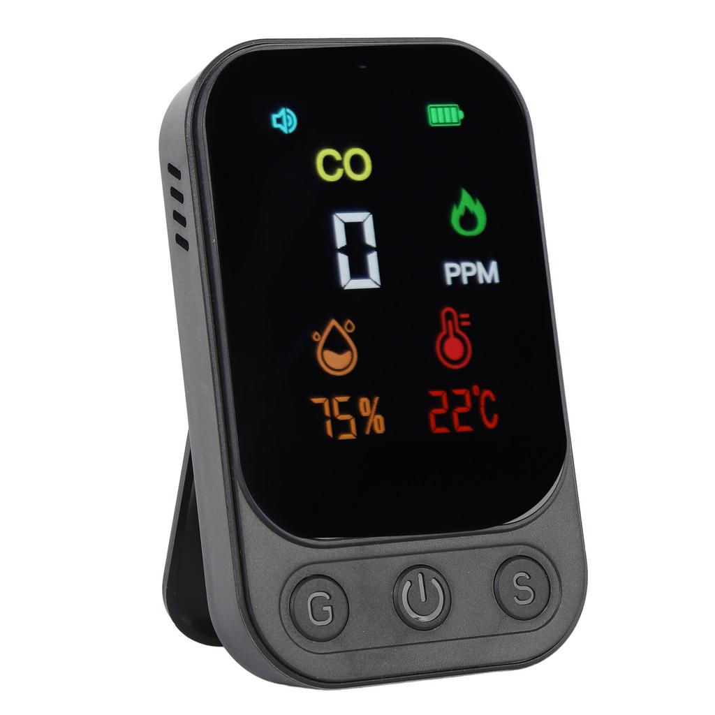 CO Detector Multifunctional Portable Temperature Humidity CO Tester for Travel Tent Picnic 5V