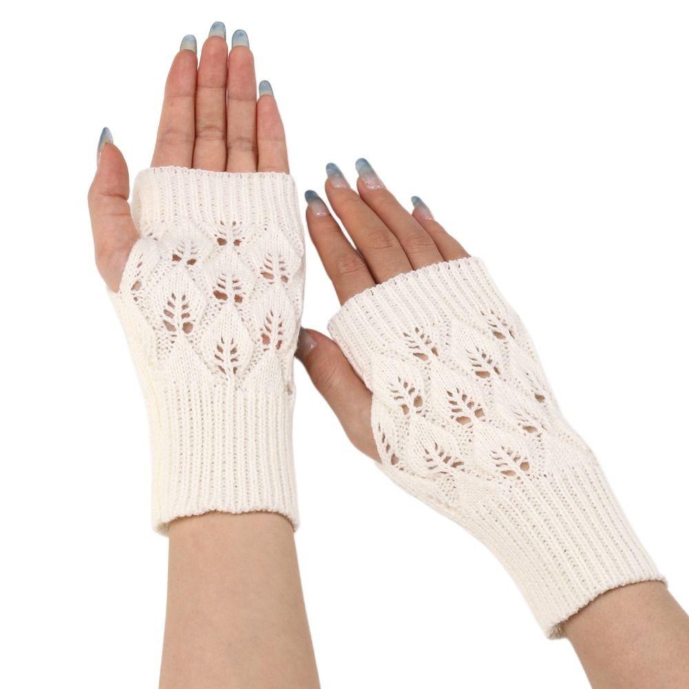 Экран Вождение Зима Анти-УФ Велосипедные Трикотажные Перчатки Полупальцевые Перчатки Без Пальцев Женские Варежки