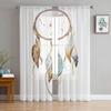 Dream Catcher Watercolor Feather Pattern Modern Tulle Curtains for Living Room Bedroom Home Kitchen Window Sheer Curtains