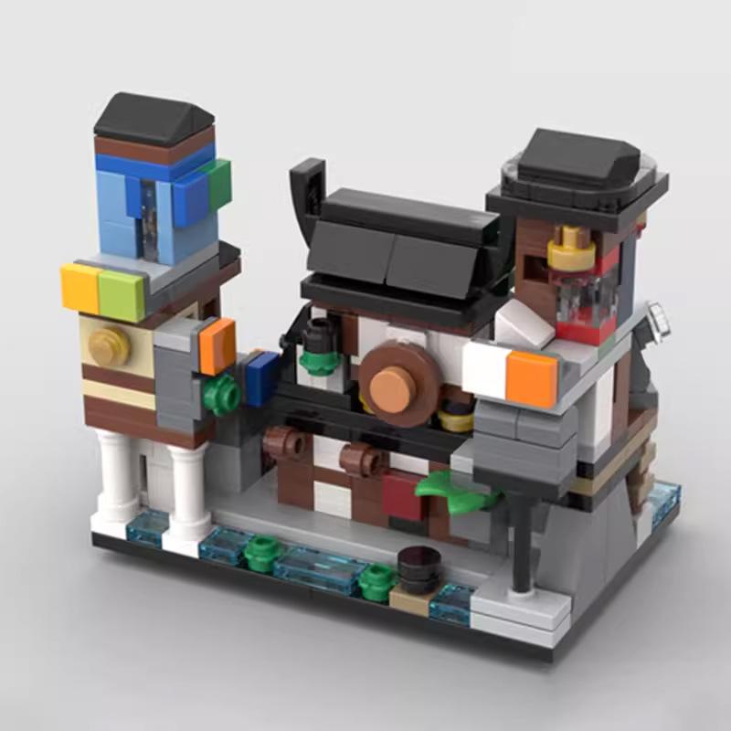 Совместимо с Строительными Блоками MOC-108555 Мини-Док Миниатюрная Собранная Модель Орнаменты для Строительства