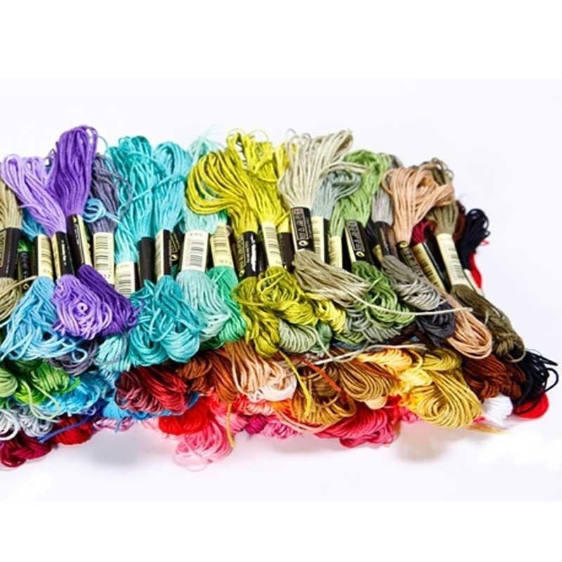 Нитки для вышивания, 200 цветов, нитки DMC, нитки для вышивания, набор для вышивки крестом, Премиум Радужная вышивка, сделай сам, поделки, хлопок, моток для шитья