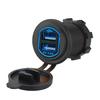 Waterproof Aluminum Dual Usb Led Quick Charger Socket Power Outlet 2.4A & 2.4A (4.8A) With Wire In-Line 10A Fuse For Car Boat Marine Motorcycle Rv Tru