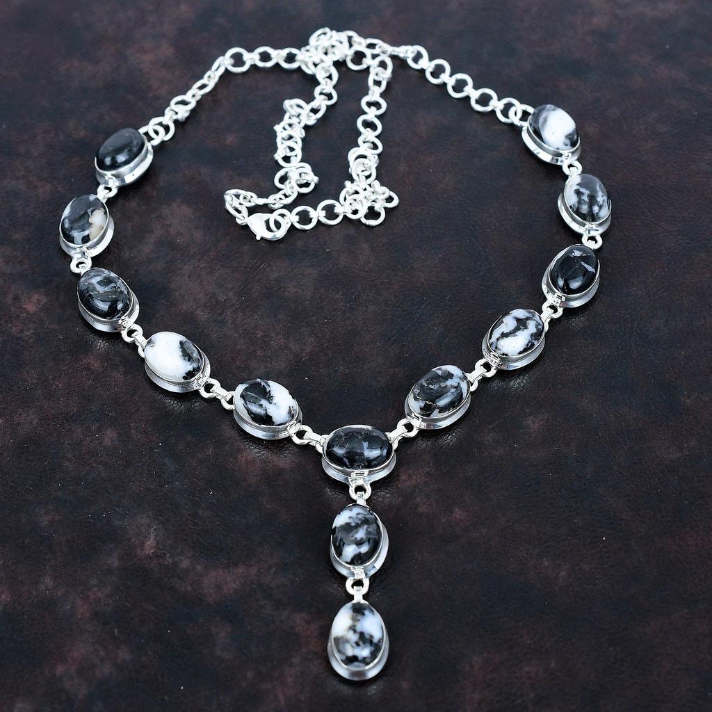 Ожерелье из белой бирюзы буйвола, ювелирные изделия из натурального драгоценного камня, ожерелье из стерлингового серебра 925 пробы, регулируемая цепочка, ожерелье ручной работы для подарков