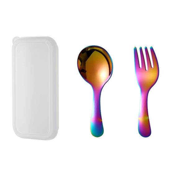 Stainless Steel Fork Spoon Set with Case Travel Utensil Set Ergonomic Handle Portable Outdoor Picnic Utensils for Travel Picnic Camping