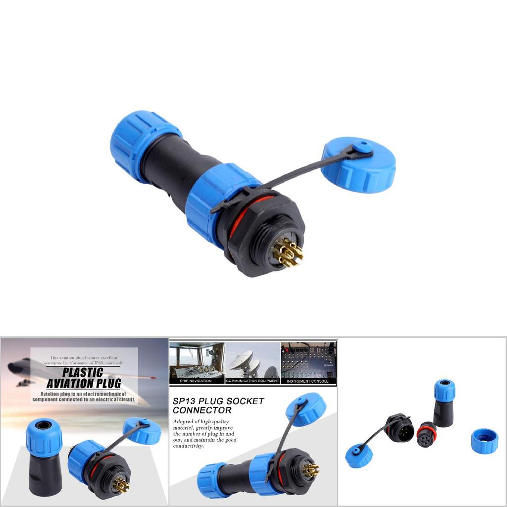 IP68 SP13 2Pin 3Pin 4Pin 5Pin 6Pin 7Pin 9Pin Waterproof Plastic Plug Socket Connector