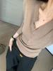 High-End Old Money Style Women's Slim Fit Merino Wool V-Neck Knit Top