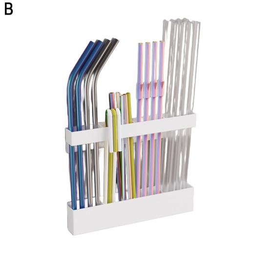 Magnetic Straw Holder Reusable Tumbler Straws Storage Dispenser Large Capacity Easy To Install Space-Saving Straw Organizer