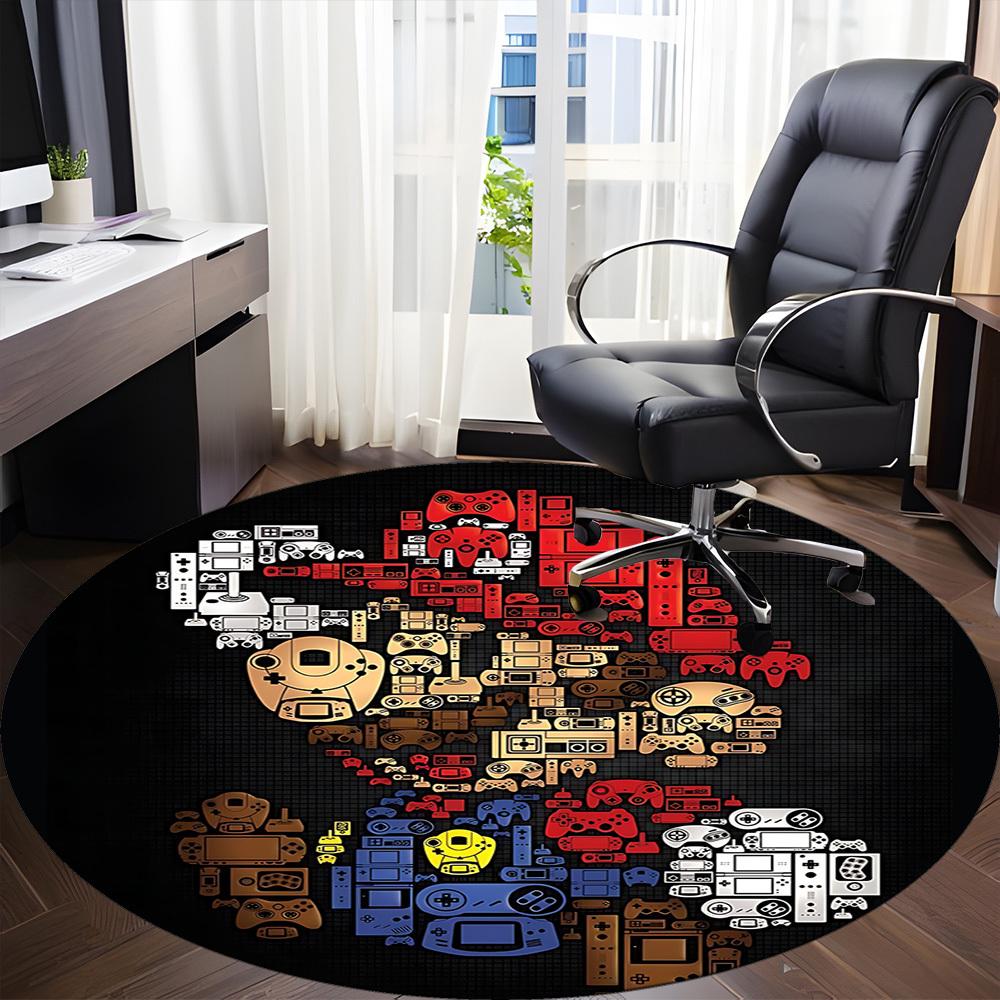 1 шт. Круглый ковер для игровой консоли Mario, офиса, комнатный коврик, подходит для офиса, под офисные стулья, спальни, гостиной, домашнего декора, декора комнаты