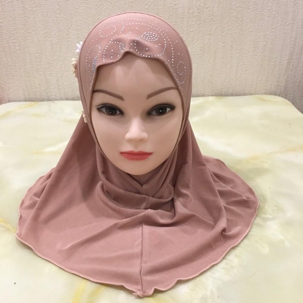 Jersey Material Kids Hijab Pull On Style Islamic Headscarf Beautiful Girls Hijab School