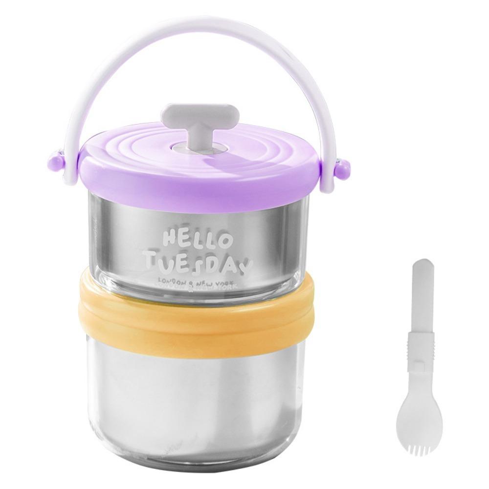 Microwaveable Thermal Lunch Box Double Layer Food Container Soup Box Fresh-keeping Box  Office