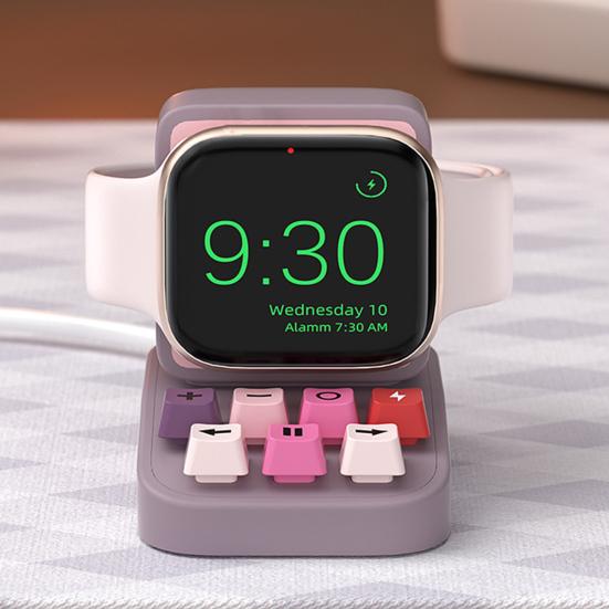 Typewriter Watch Charging Silicone Watch Charger Stand for Watch SE/Ultra/1-10 Wireless Desk Charging Dock