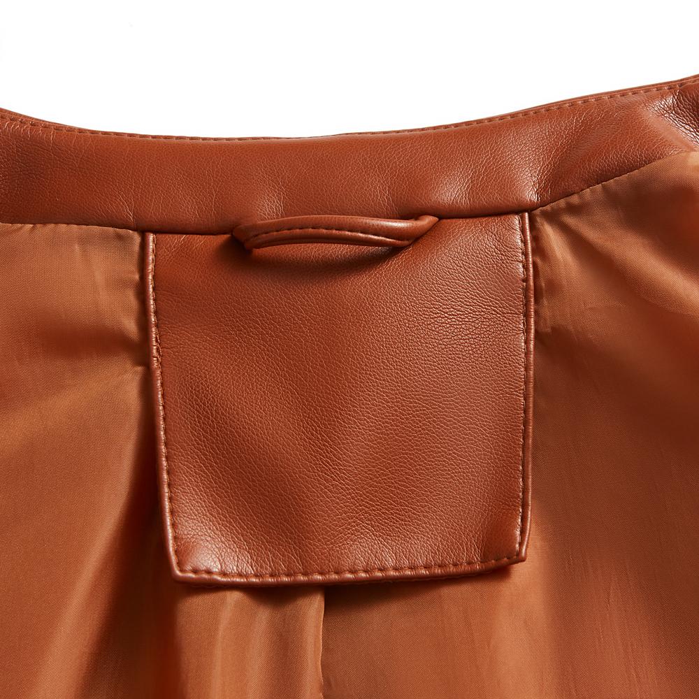 Кардиган-жилет для женщин, короткая куртка без рукавов из искусственной кожи с карманами, пальто большого размера со свободной талией черного, верблюжье-бежевого цвета