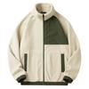 Autumn and Winter Men's Casual Jacket for Teenagers Standing Collar Contrasting Color Fashion Trend Fleece Jacket for Men and Women