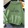 Kawaii Dinosaurs Print Hoodies Women Soft Warm Loose Casual Sportwear Female Sweatshirt Fleece Ladies Clothes 2023