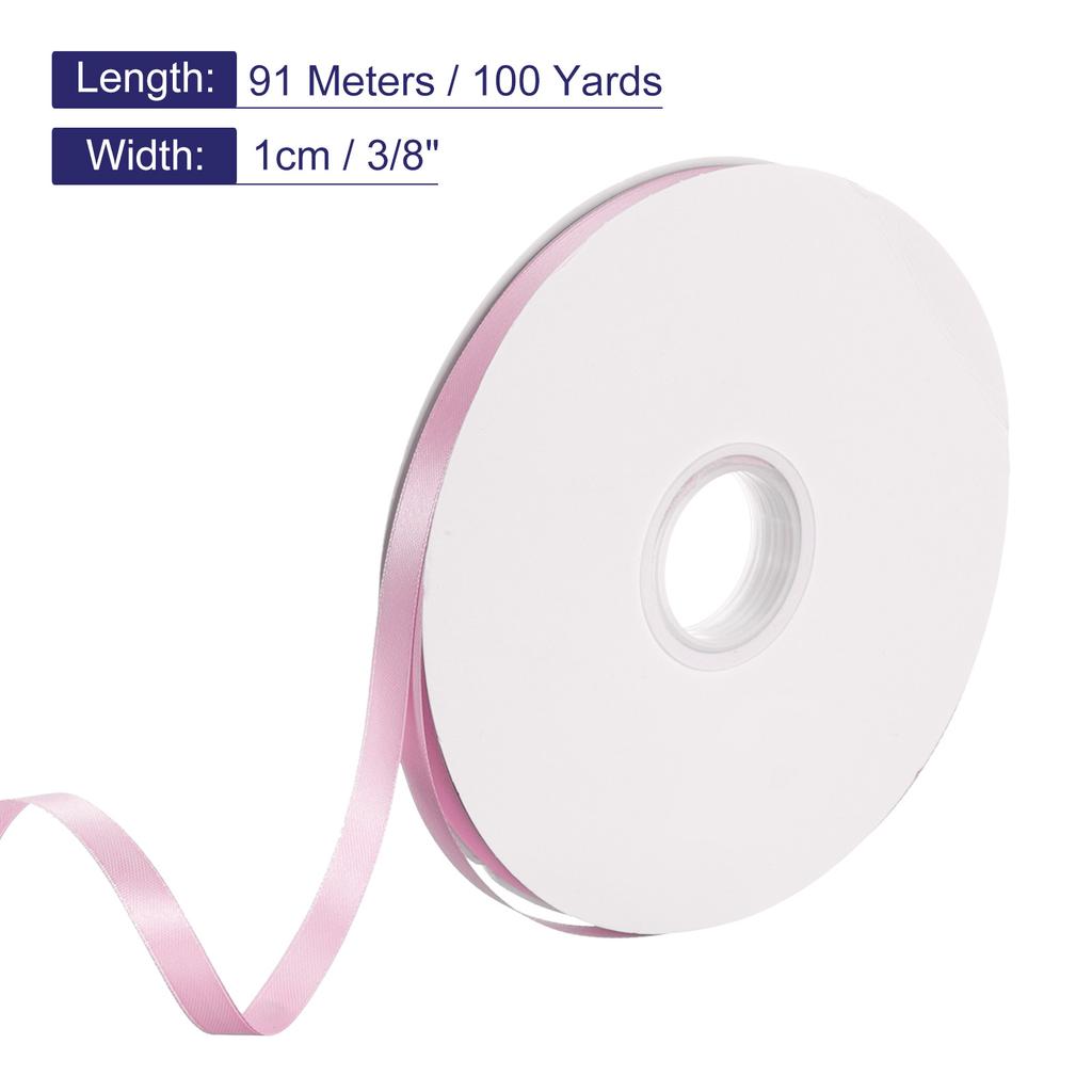 100 ярдов атласной ленты 1 см двусторонняя полиэстеровая атласная лента для подарочной упаковки, Рождества, свадьбы, украшения на день рождения, ручная работа DIY