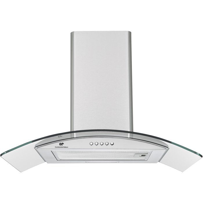 Hotte décorative - CONTINENTAL EDISON - CEH60GS2 - Classe A - 60 x 47 x 50/84 cm - Inox / Verre