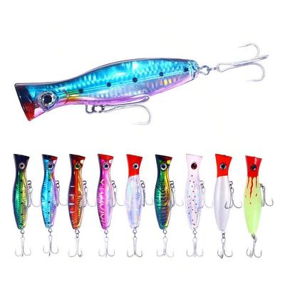 1 шт. Жесткая приманка-поппер Topwater Popper Bait 13 см 43 г Искусственная рыболовная приманка Аксессуары с крючком 1/0#