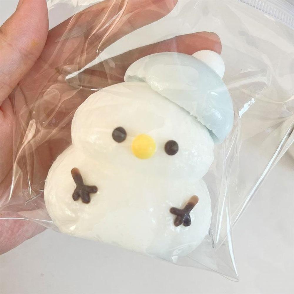 Super Soft Snowman Squeezing Toy Anxiety Relief Stress Ball Non Rebound Fidget Toy  Christmas Gift
