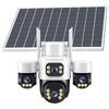 Triple Lens 4G Outdoor Camera: 360° Wide-Angle, Night Vision, Voice Intercom, Solar-Powered, Waterproof Monitoring