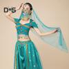 Indian Dance Veil Mesh with Hot Stamping Flowers Costume Prop Adults Kids Reusable Performances Festivals Parties Adult Costume Veil