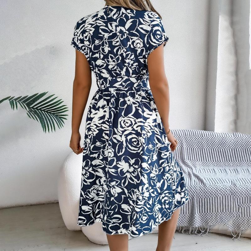 Летнее женское модное плиссированное платье длиной до колена с v-образным вырезом и поясом